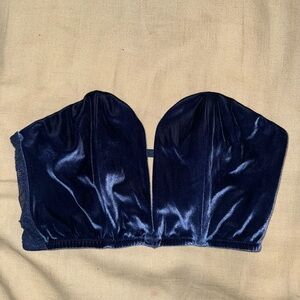 Victoria's Secret Dream Angels Velvet Corset Bra Blue Size Medium